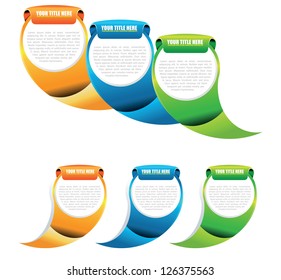 Vector set of colored bubbles background for brochure, poster or web