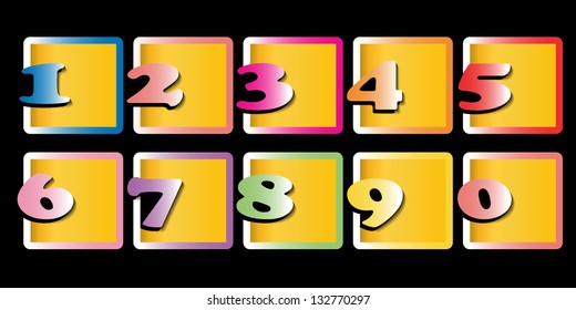 Vector set of colored buttons