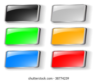 the vector set of colored buttons