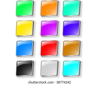 the vector set of colored buttons