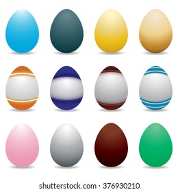 Vector set of colored Easter eggs. Isolated on white background.