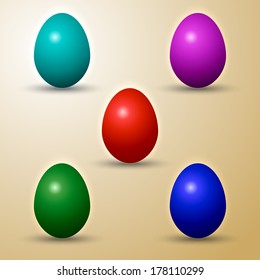 Vector set of colored Eastern eggs