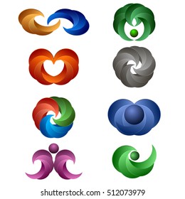 Vector Set of Colored Icons Isolated on White Background