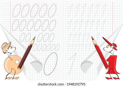 vector set of colored numbers with funny faces and beanies .