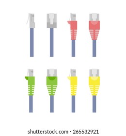 Vector Set Colored Outline Ethernet Connectors Stock Vector (Royalty ...