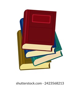 Vector Set of Colored paper books isolated on white background.