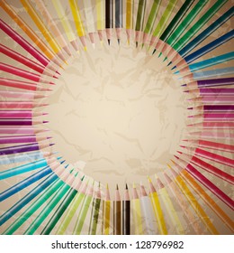 vector set of colored pencils