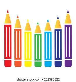 Vector set of colored pencils