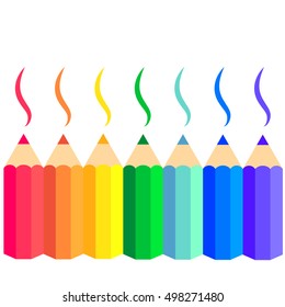 vector set of colored pencils