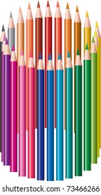 vector set of colored pencils