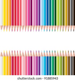vector set of colored pencils