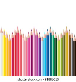 vector set of colored pencils