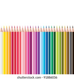 vector set of colored pencils