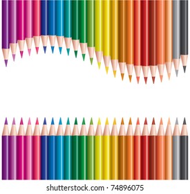 vector set of colored pencils / crayons. colored pencils / crayons isolated on white background.