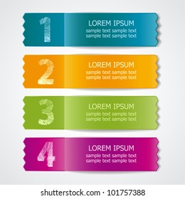 Vector set of colored ribbons for different sample options