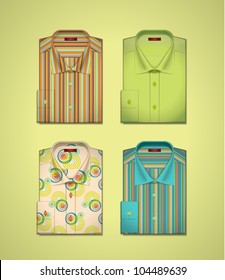 Vector set of a colored shirts