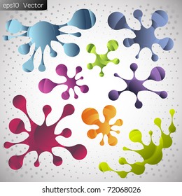 vector set of colored splashes