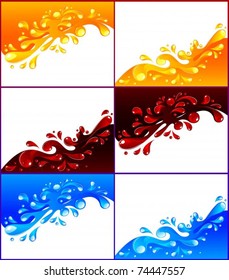 Vector set of colored splashes