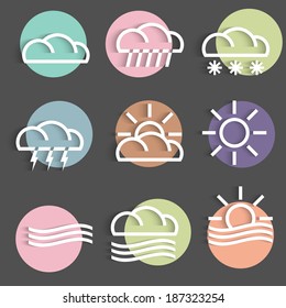 Vector set of colored weather Icons