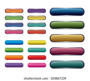 Vector - Set of colored web buttons 