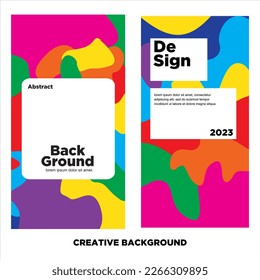 Vector set colorful abstract liquid and fluid shape for banner and brochure design