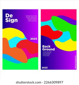 Vector set colorful abstract liquid and fluid shape for banner and brochure design