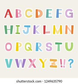 Vector set of colorful alphabet