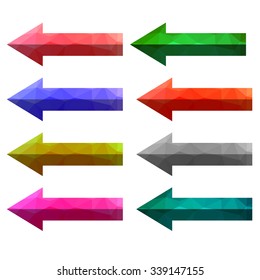 Vector Set of Colorful Arrows Isolated on White Background. Colored Arrow Buttons
