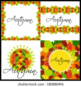 Vector set of colorful autumn leaves  