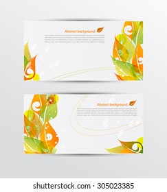 Vector set of colorful autumn leaves. Banners illustration