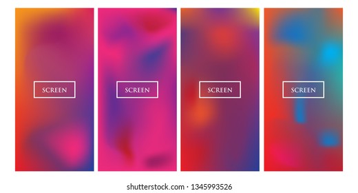Vector set of colorful backgrounds for smartphone. Soft color gradients. Modern display themes. Template design for mobile app. Vector illustration