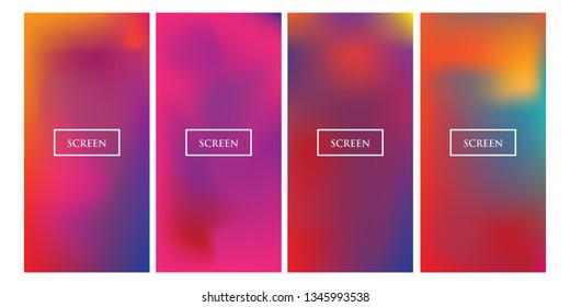 Vector set of colorful backgrounds for smartphone. Soft color gradients. Modern display themes. Template design for mobile app. Vector illustration