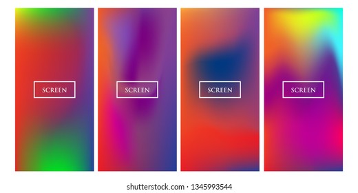 Vector set of colorful backgrounds for smartphone. Soft color gradients. Modern display themes. Template design for mobile app. Vector illustration