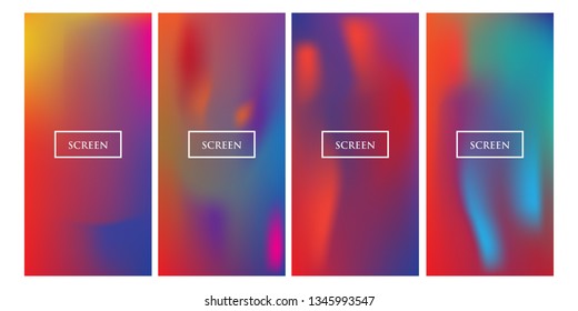 Vector set of colorful backgrounds for smartphone. Soft color gradients. Modern display themes. Template design for mobile app. Vector illustration