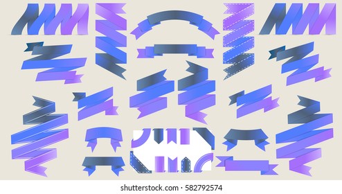 Vector Set of colorful banner Ribbons. 