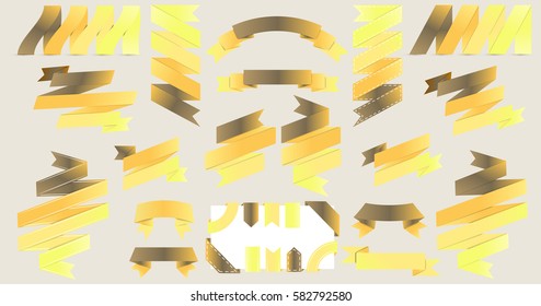 Vector Set of colorful banner Ribbons. 