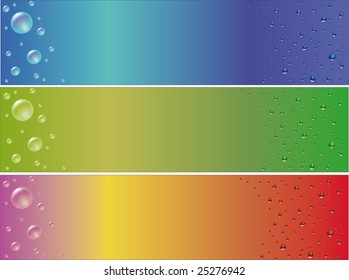 vector set of colorful banners with drops