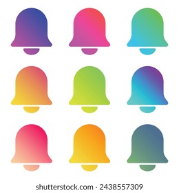 conjunto de vector de colorido degradado de campanas