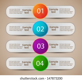 Vector set of colorful bookmarks, stickers, labels, tags. Numbered banners, for infographics