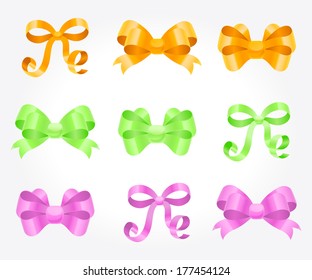 Vector set of colorful bows
