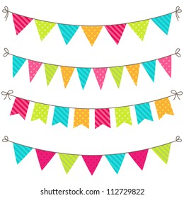 Vector Set Of Colorful And Bright Bunting