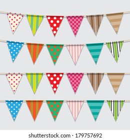 Vector set of colorful and bright bunting