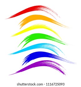 Vector set of colorful brush strokes. Colorful vector brush strokes collection. Colorful paint spots vector set.