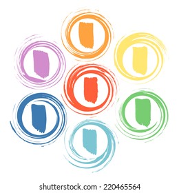 Vector set of colorful brush strokes. Colorful vector brush strokes collection. Colorful paint spots vector set