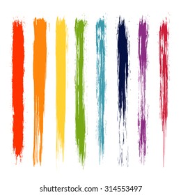 Vector set of colorful brush strokes. Colorful vector brush strokes collection. Colorful paint spots vector set


