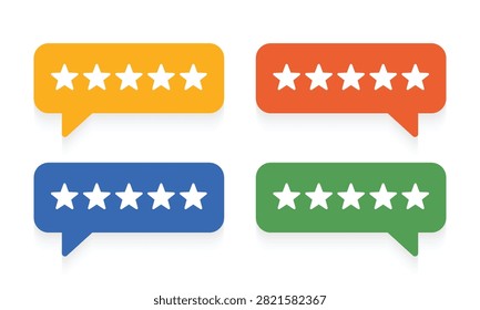 Vector Set of Colorful Bubble Rating Icon