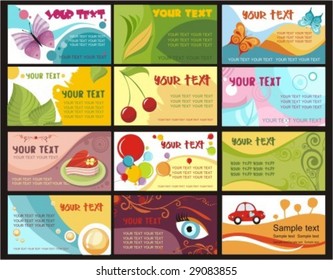 vector set of a colorful business cards