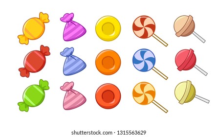 vector set of colorful candy, sweets