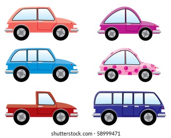 Vector Set Colorful Cars Stock Vector (Royalty Free) 58999471 ...