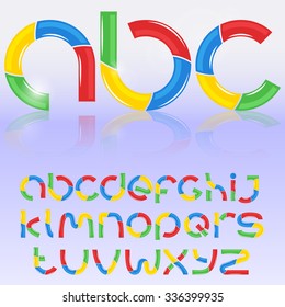 vector set of colorful characters in modern style, the alphabet